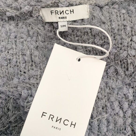 FRNCH Paris Eyelash Two Pocket Gray Cardigan NWT - Picture 8 of 9